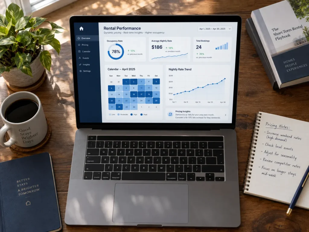 Laptop showing a dynamic pricing dashboard